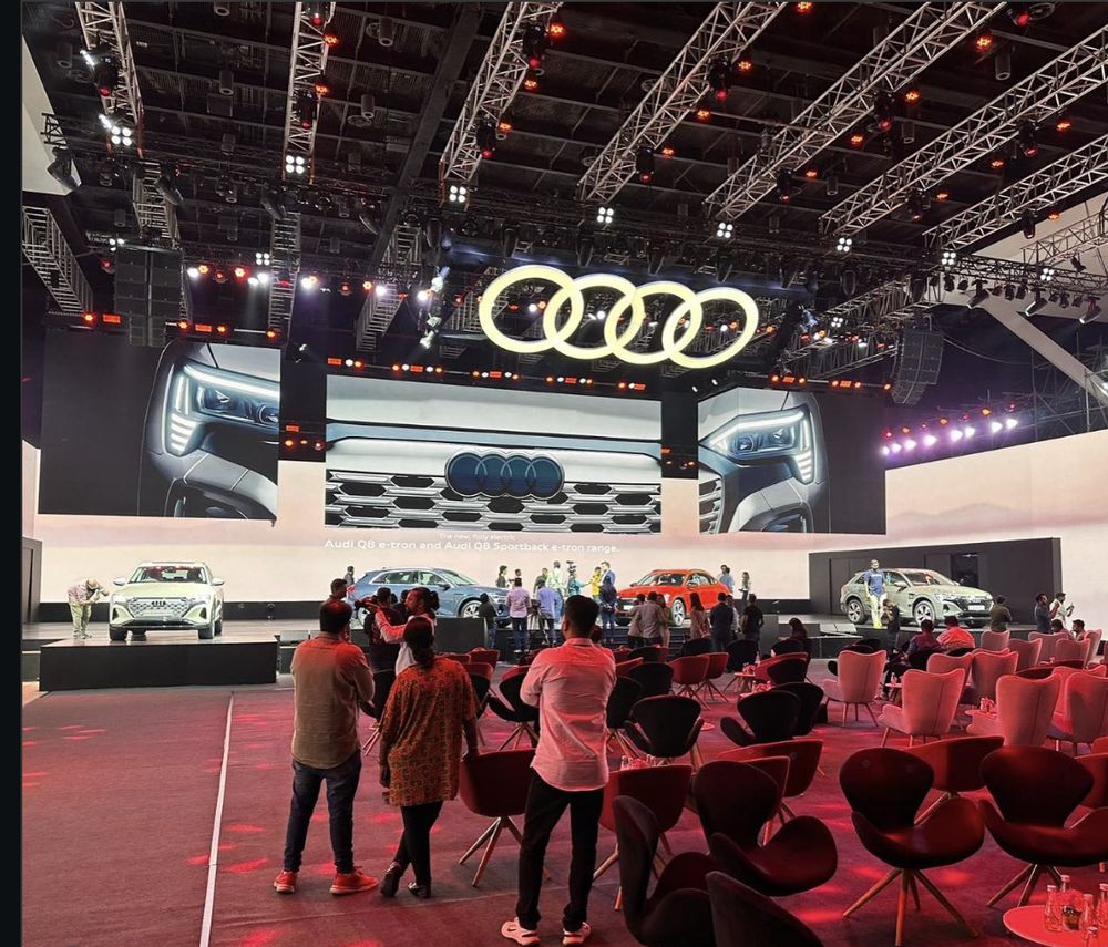 Audi India carbon-neutral event, Audi Q8 e-tron launch stage