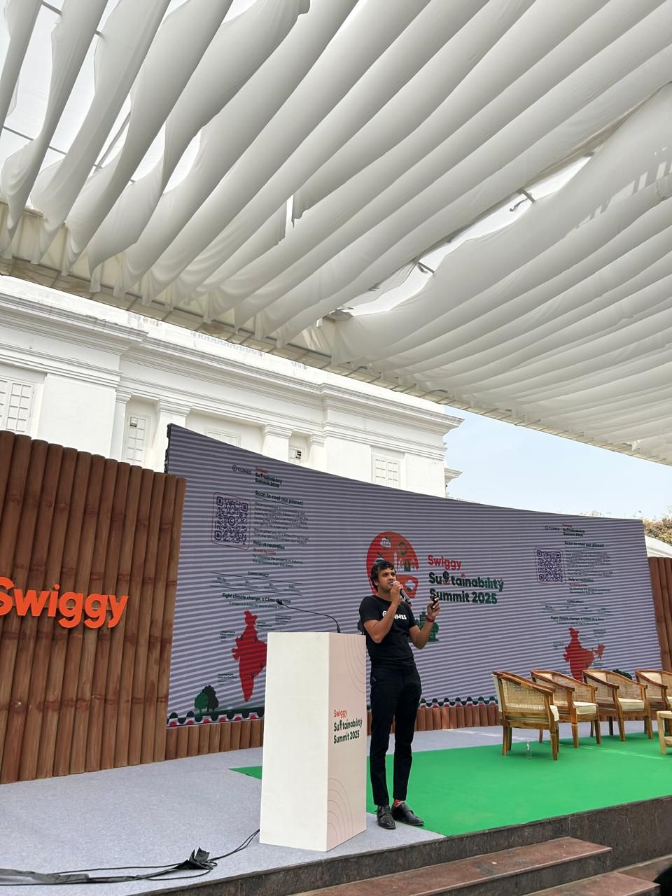 Climes on stage at the Swiggy Sustainability Summit 2025